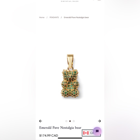Crystal Haze Jewelry - Crystal Haze Emerald Pave Nostalgia bear